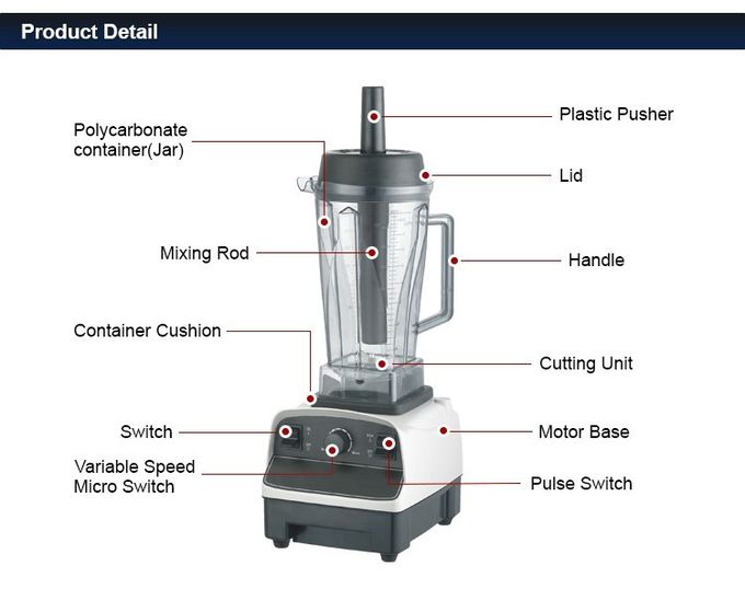 Machine commerciale 1000W de broyeur de glace de machine de mélangeur de jus de Smoothie/fruit