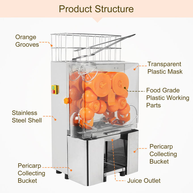 Extracteur orange modèle de presse-fruits de partie supérieure du comptoir pour le message publicitaire et le supermarché