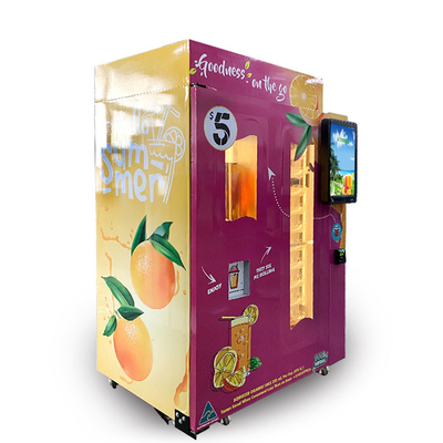 Le distributeur automatique sain de processus évident de jus d'orange de Juicing Wifi invente le paiement de billets de banque
