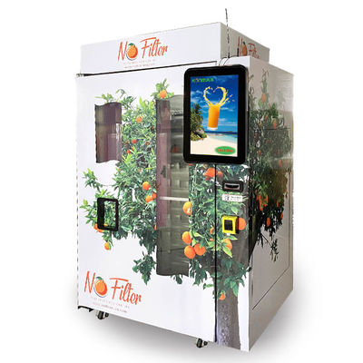 Distributeur automatique fraîchement serré automatique de jus d'orange pour le message publicitaire